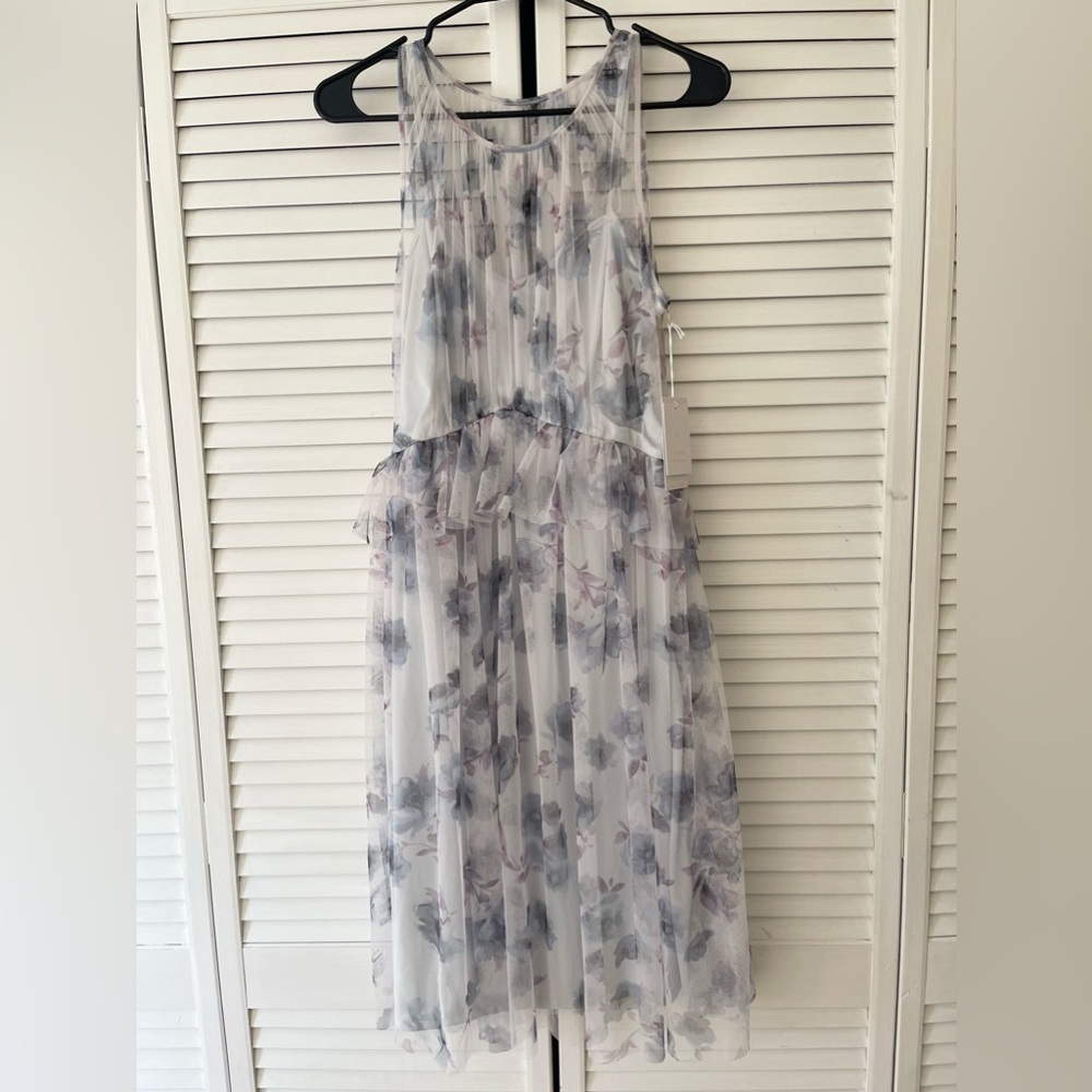 LC Lauren Conrad Floral Midi Dress - White and Purple